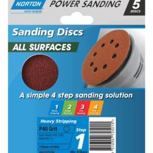 Sanding Disc 115mm Speedgrip P40 Pk5