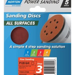 Sanding Disc 115mm Speedgrip P120 Pk5