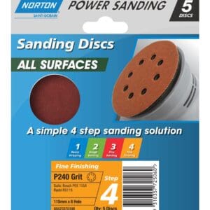Sanding Disc 115mm Speedgrip P240 Pk5
