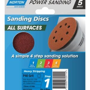 Sanding Disc 125mm Speedgrip P40 Pk5