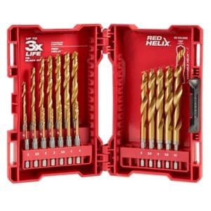 Mil Sw Red Helix TI Drill Bit 19pc Kit
