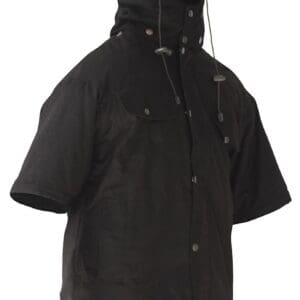 Caution Oil Skin Hooded Short Sleeve Vst